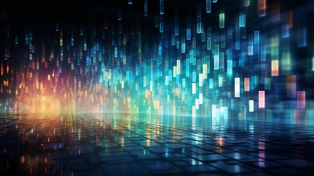 Intense coding session visualized with bright, blurred lines of code