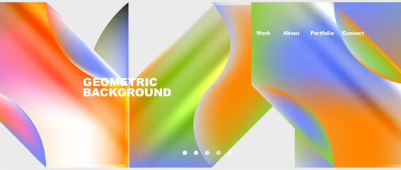 Obraz premium Colorful gradients with abstract geometric shapes. Vector Illustration For Wallpaper, Banner, Background, Card, Book Illustration, landing page