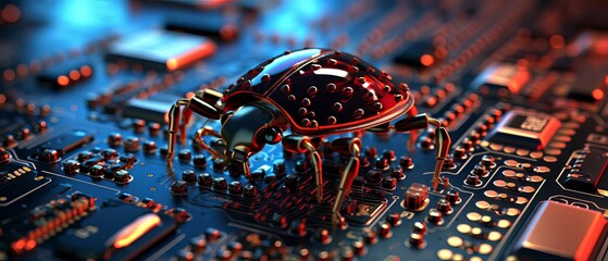 Debugging and troubleshooting with a ladybug on intricate computer circuits