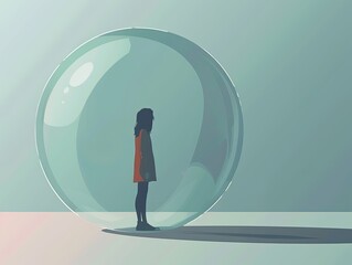 Obraz premium Isolated Observer: Social Anhedonia Concept,Unreachable Bonds: Social Anhedonia Imagery