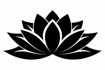 black and white lotus flower silhouette on white background, Vector illustration, bird, icon, svg, characters, Holiday t shirt, Hand drawn trendy Vector illustration, Rose flower