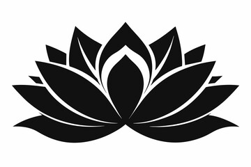 black and white lotus flower silhouette on white background, Vector illustration, bird, icon, svg, characters, Holiday t shirt, Hand drawn trendy Vector illustration, Rose flower