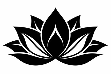 black and white lotus flower silhouette on white background, Vector illustration, bird, icon, svg, characters, Holiday t shirt, Hand drawn trendy Vector illustration, Rose flower
