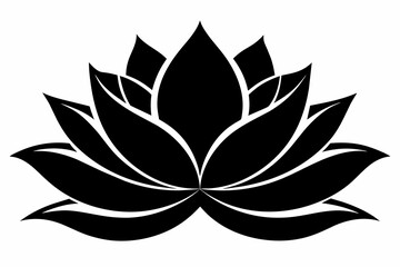 black and white lotus flower silhouette on white background, Vector illustration, bird, icon, svg, characters, Holiday t shirt, Hand drawn trendy Vector illustration, Rose flower