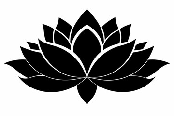 black and white lotus flower silhouette on white background, Vector illustration, bird, icon, svg, characters, Holiday t shirt, Hand drawn trendy Vector illustration, Rose flower