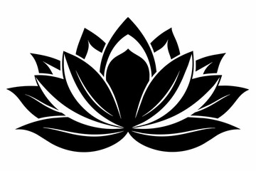 black and white lotus flower silhouette on white background, Vector illustration, bird, icon, svg, characters, Holiday t shirt, Hand drawn trendy Vector illustration, Rose flower
