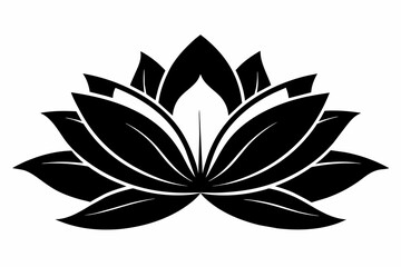 black and white lotus flower silhouette on white background, Vector illustration, bird, icon, svg, characters, Holiday t shirt, Hand drawn trendy Vector illustration, Rose flower