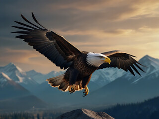 Fototapeta premium Inspirational Eagle American Motivational