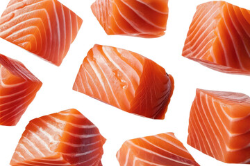 isolated salmon slices, GENERATIVE AI