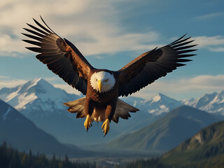 Fototapeta premium Inspirational Eagle American Motivational