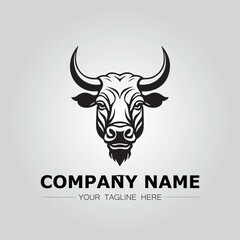 Fototapeta premium Bull Head symbol logo company vector image on the white background