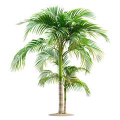 Fototapeta premium A tropical palm tree leaves, isolated on white background