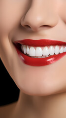 Naklejka premium Beautiful woman's smile, white teeth