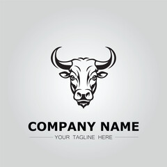 Bull Head symbol logo company vector image on the white background
