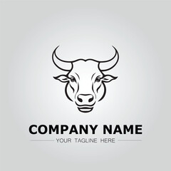 Bull Head symbol logo company vector image on the white background