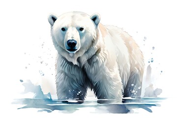 Obraz premium Watercolor painting of polar bear