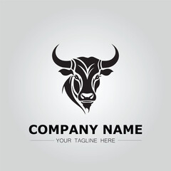 Fototapeta premium Bull Head symbol logo company vector image on the white background