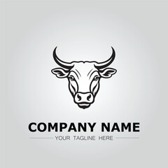 Bull Head symbol logo company vector image on the white background