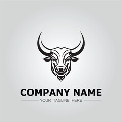 Fototapeta premium Bull Head symbol logo company vector image on the white background