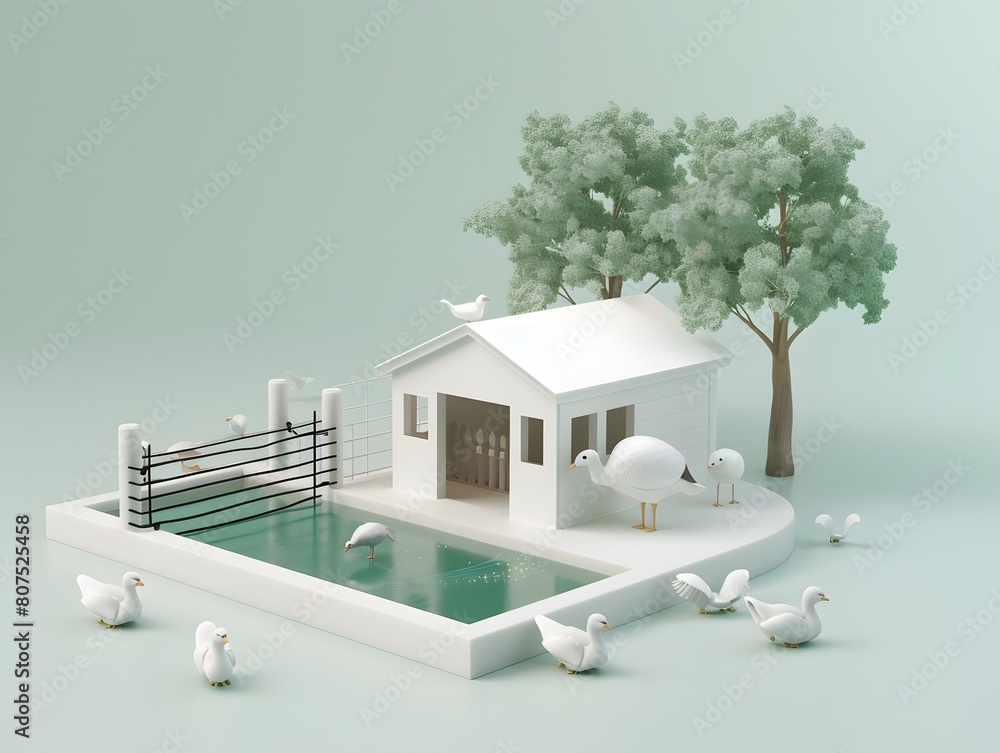 Wall mural 3d design animal shelter