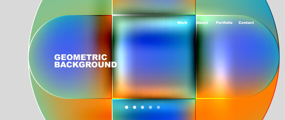 Bright colorful squares with round elements minimal geometric background. Vector Illustration For Wallpaper, Banner, Background, Card, Book Illustration, landing page