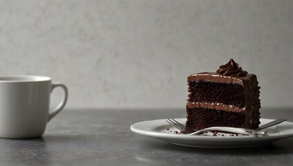A solitary chocolate cake gleams against a pristine white backdrop, tempting in its decadence ai_generated