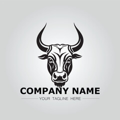 Bull Head symbol logo company vector image on the white background
