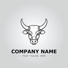 Bull Head symbol logo company vector image on the white background
