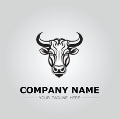 Bull Head symbol logo company vector image on the white background
