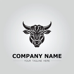 Fototapeta premium Bull Head symbol logo company vector image on the white background 