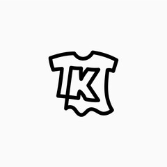 k letter kid tee tshirt apparel clothing monogram logo vector icon illustration