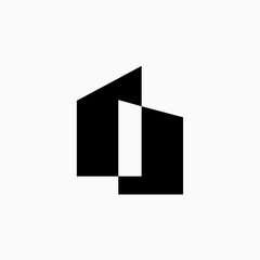 i Letter House Monogram Home mortgage architect architecture logo vector icon illustration