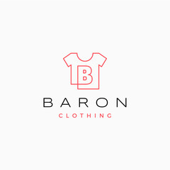 b letter tee tshirt apparel clothing monogram logo vector icon illustration