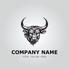 Fototapeta premium Bull Head symbol logo company vector image on the white background 