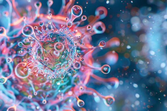 view of a virus particle magnified