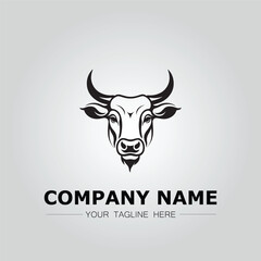 Bull Head symbol logo company vector image on the white background

