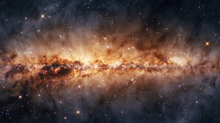 A stunning view of a cloud nebula with gas and dust swirling in dark shades across a pitch black expanse of space