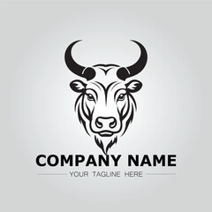 Bull Head symbol logo company vector image on the white background
