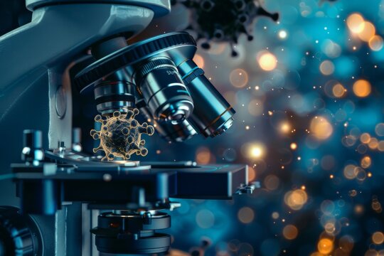 details of a virus under a microscope