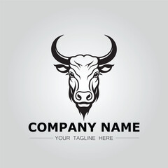 Bull Head symbol logo company vector image on the white background
