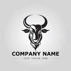 Fototapeta premium Bull Head symbol logo company vector image on the white background 