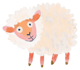 PNG Cute sheep illustration livestock applique pattern.