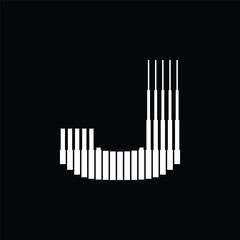 Letter J Logo with Abstract Line Pattern