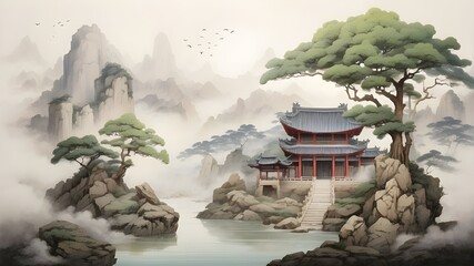 Calm of the Old Temple: A Quiet Forest in Imaginary China