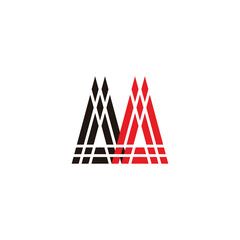 letter ma stripes mosaic triangles logo vector