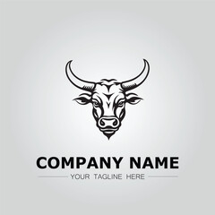 Bull Head symbol logo company vector image on the white background
