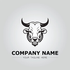 Bull Head symbol logo company vector image on the white background
