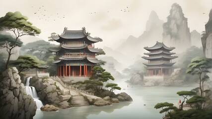 Calm of the Old Temple: A Quiet Forest in Imaginary China