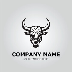 Fototapeta premium Bull Head symbol logo company vector image on the white background 