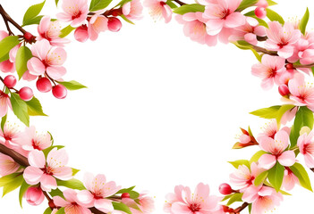 Obraz premium A close-up of a flowering branch on a white plate on a white background